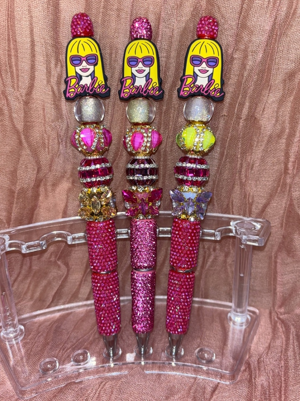 Barbie-Inspired Pink Crystal Ballpoint Pen - $25 each